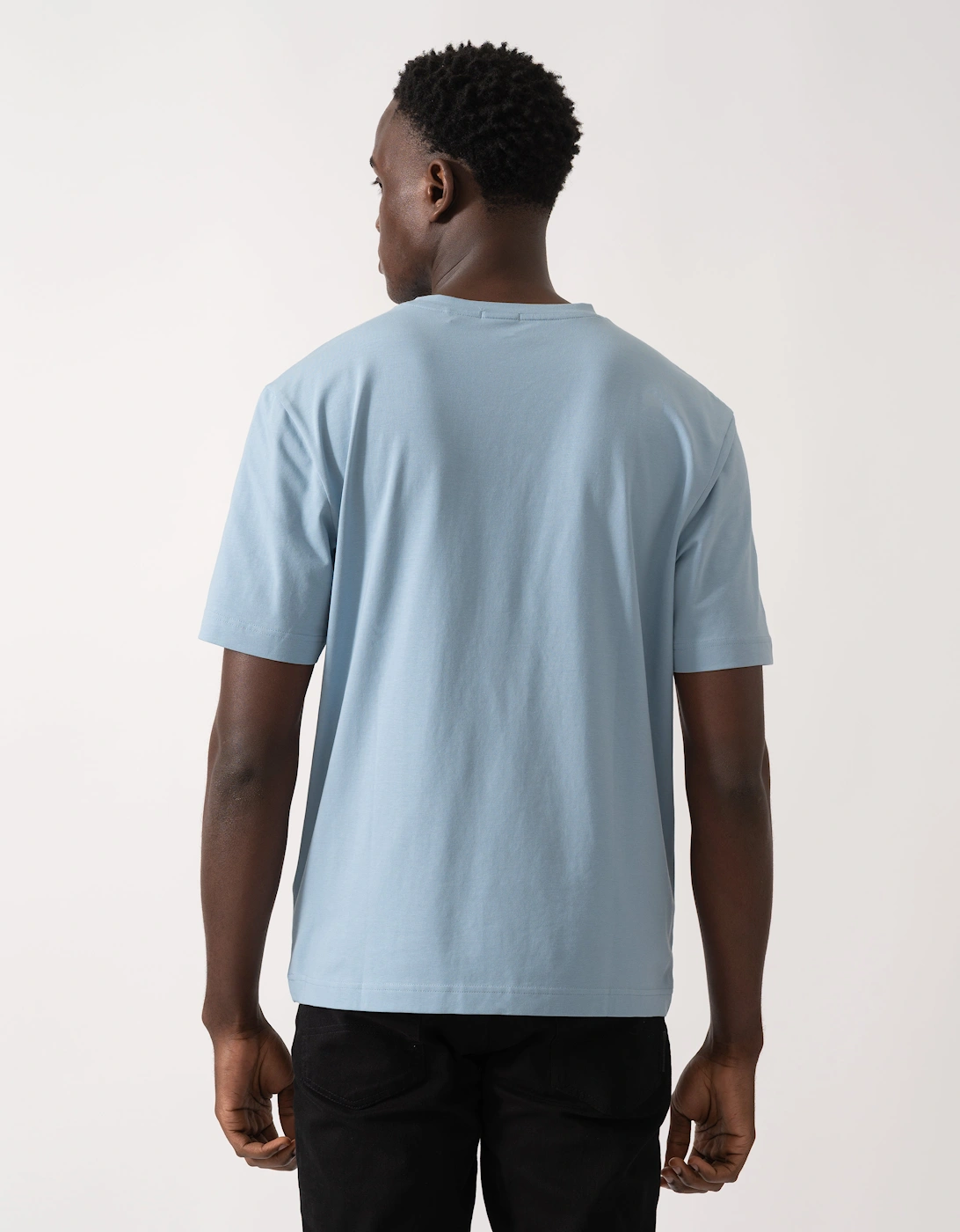 BOSS Orange TChup Mens Crew Neck Small Logo T-Shirt - Light/Pastel Blue 451
