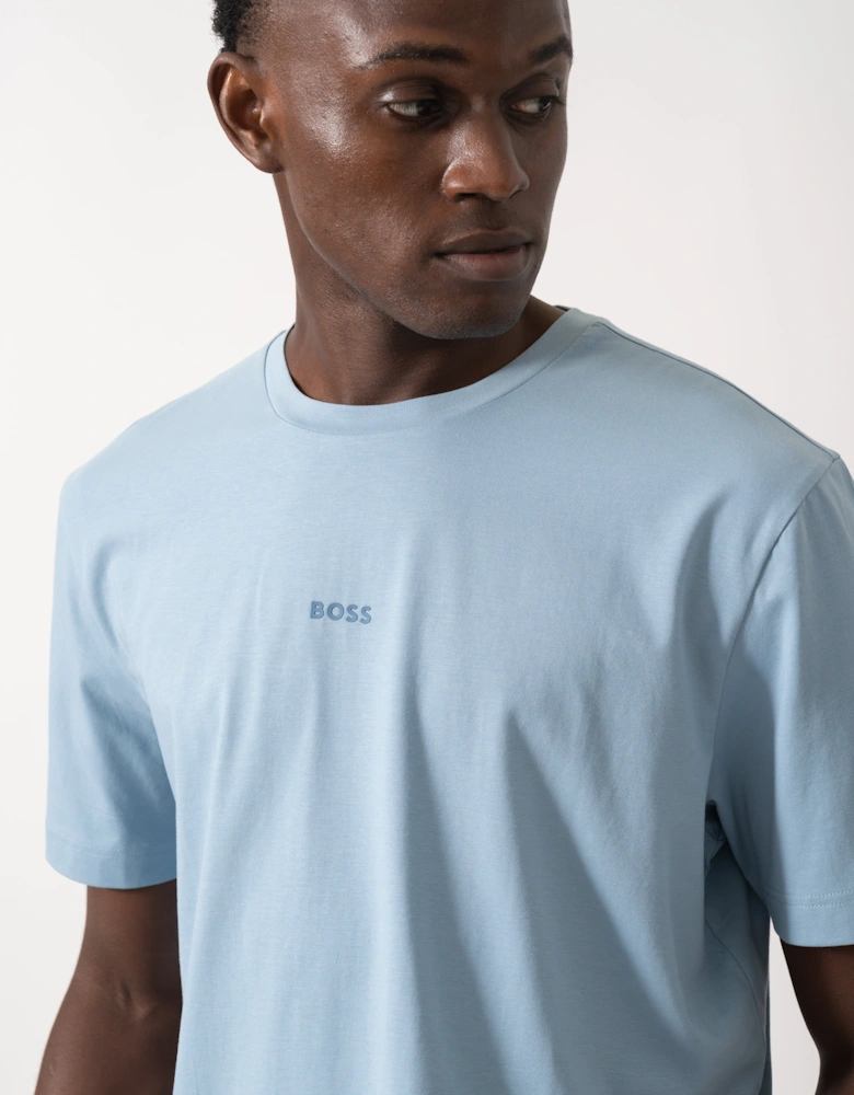 BOSS Orange TChup Mens Crew Neck Small Logo T-Shirt - Light/Pastel Blue 451