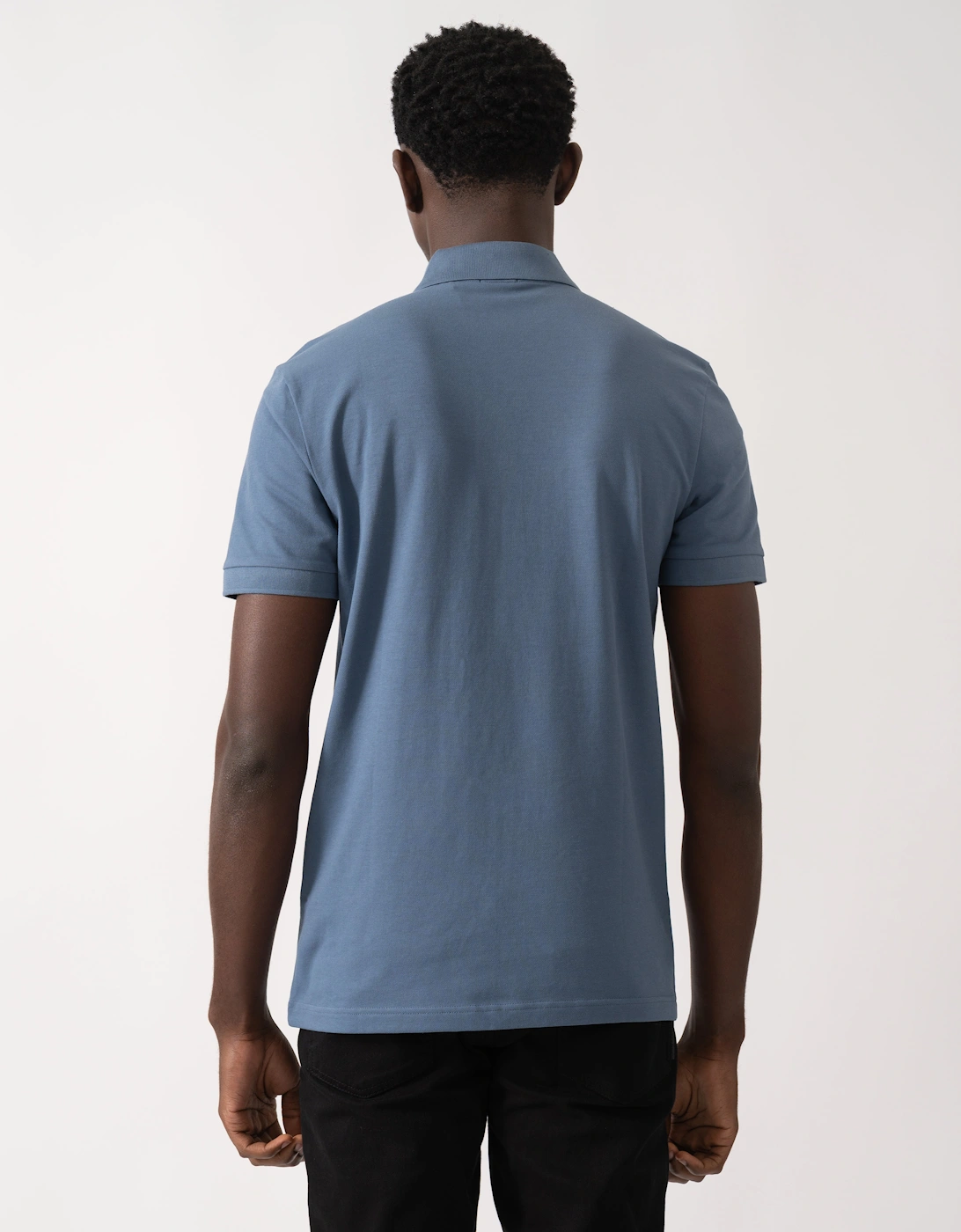 BOSS Orange Passenger Mens Stretch-Cotton Slim-Fit Polo Shirt with Logo Patch - Open Blue 495