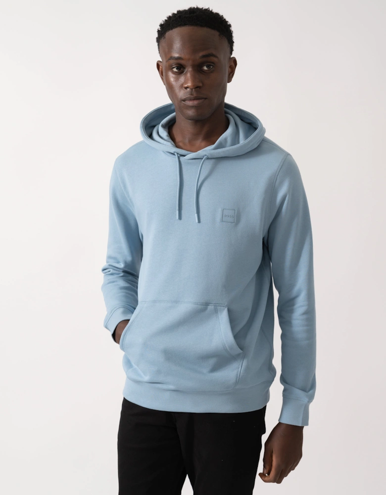 BOSS Orange Wetalk Mens Pullover Hoodie With Logo Patch - Light/Pastel Blue 451