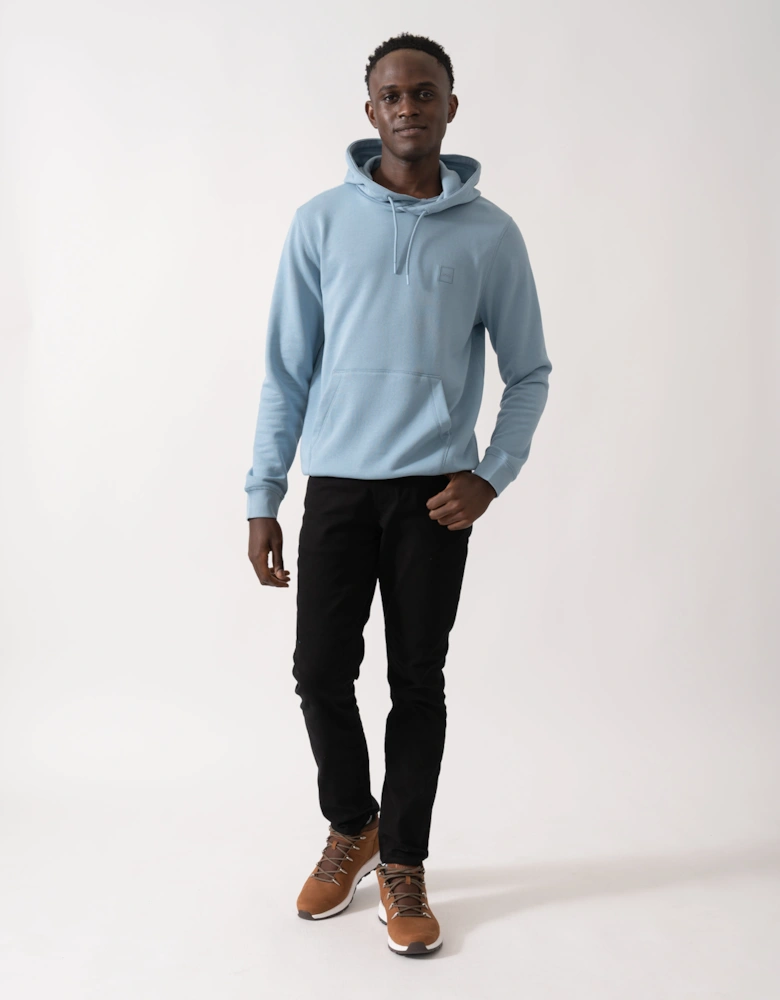BOSS Orange Wetalk Mens Pullover Hoodie With Logo Patch - Light/Pastel Blue 451
