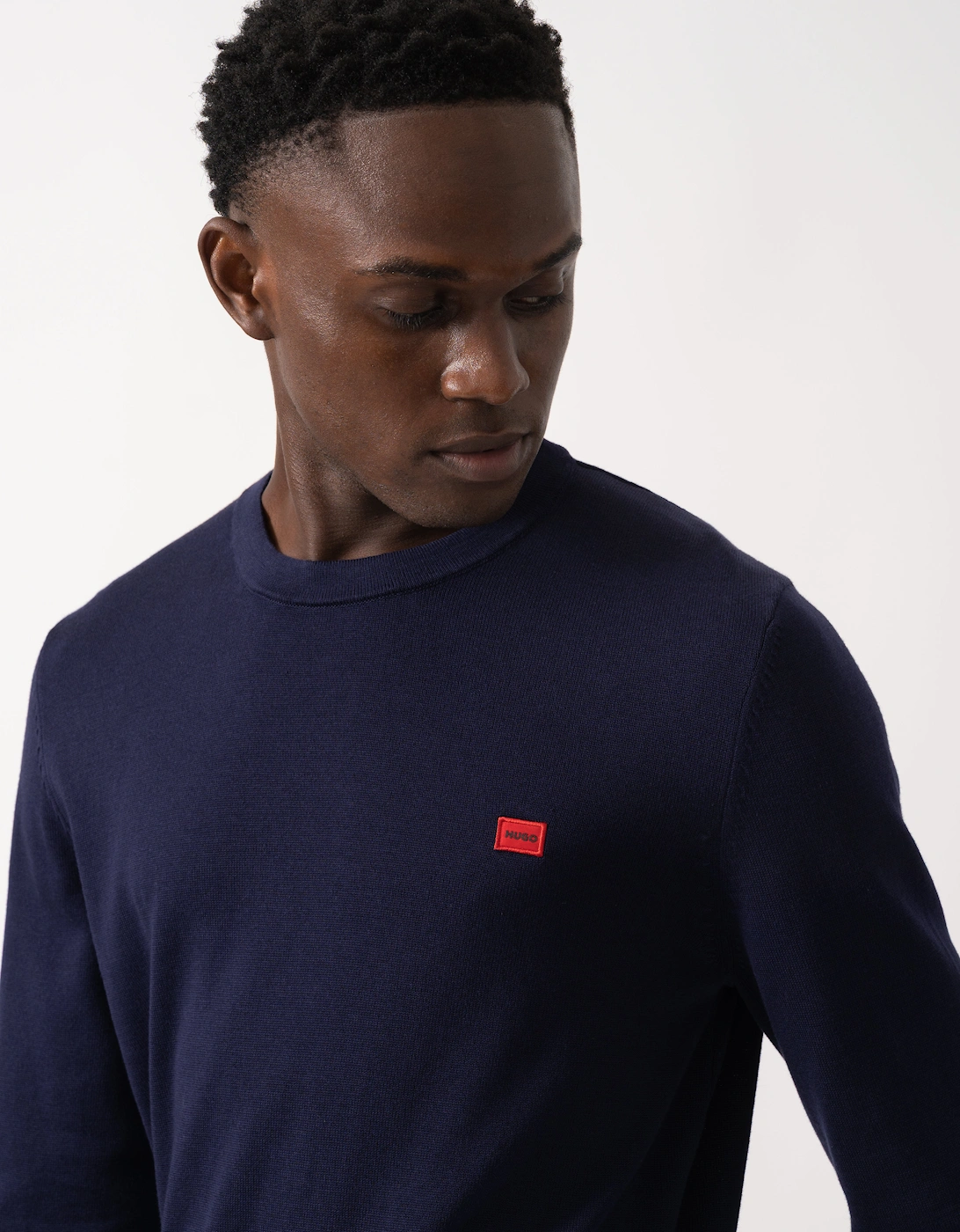 HUGO San Cassius Mens Crew Neck Sweater - Navy 418