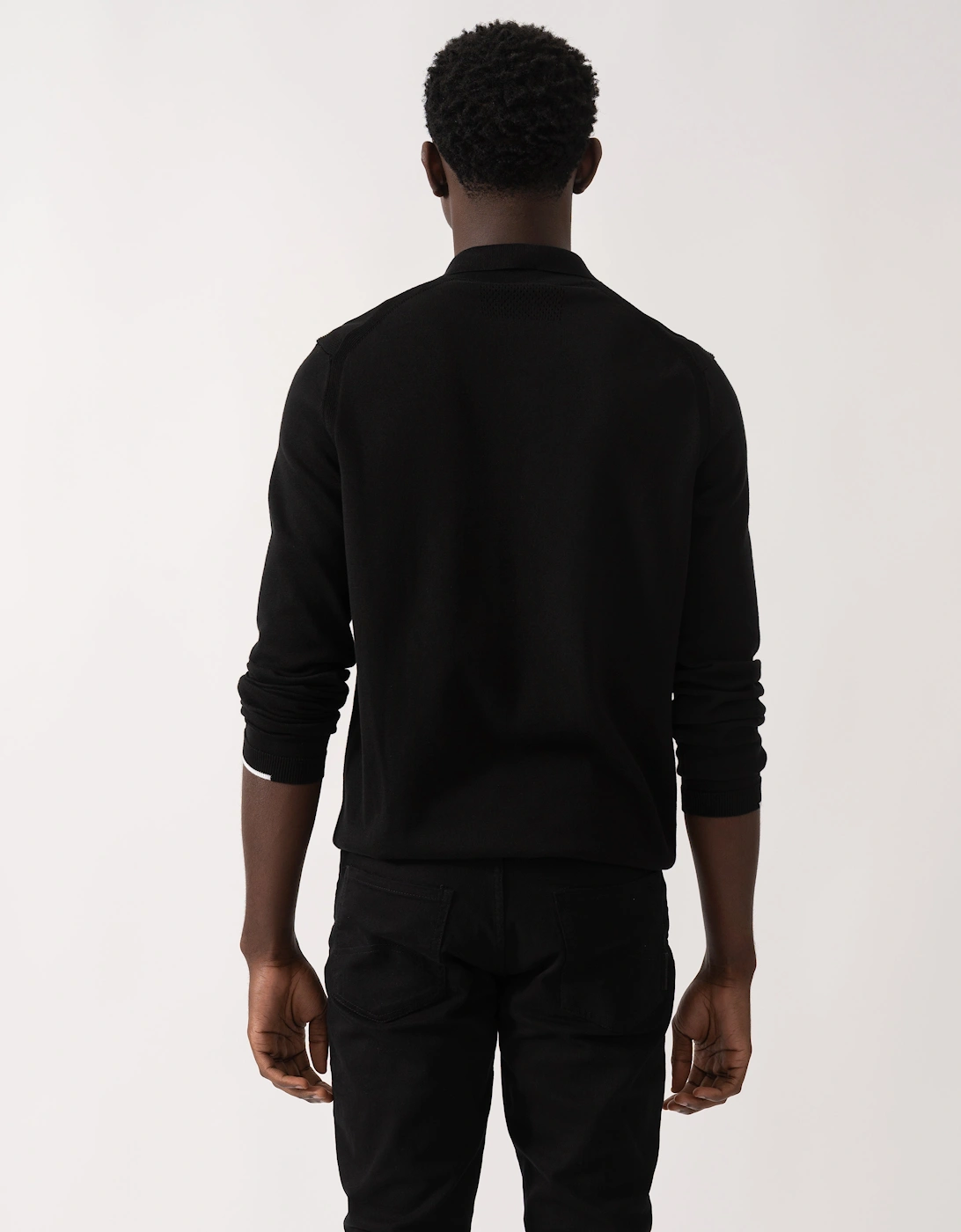 BOSS Green Ever-X Mens Regular-Fit Cotton Sweater with Zipped Collar - Black 001