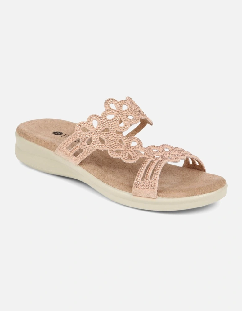 Embellished Floral Mules