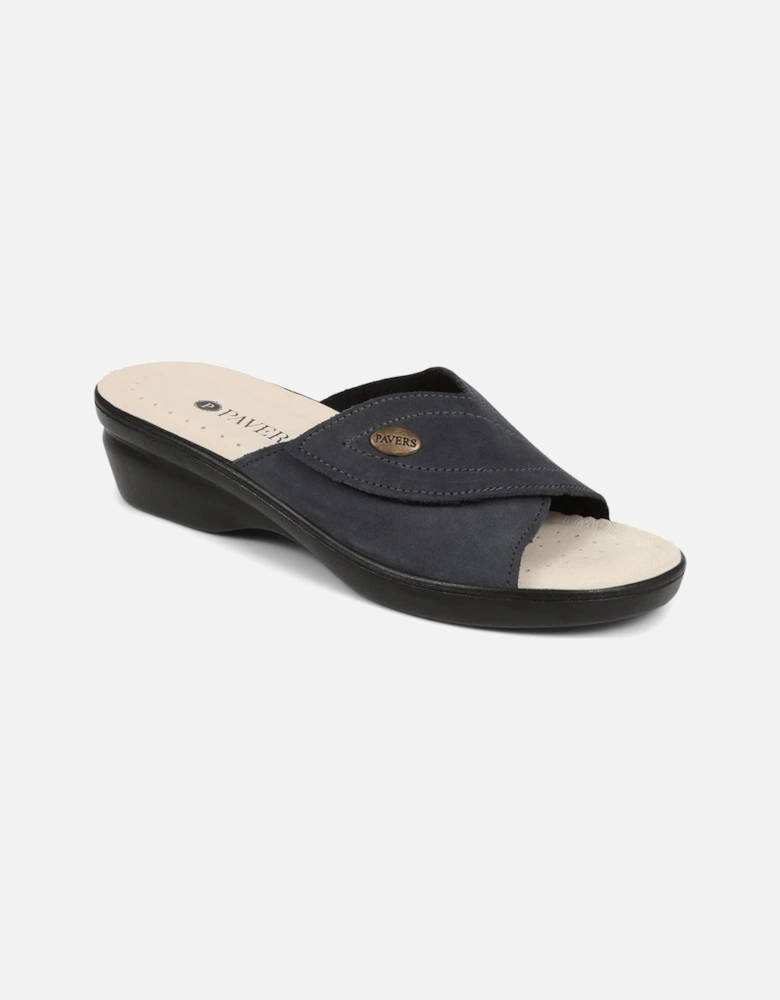 Leather Slip On Wedge Sandals