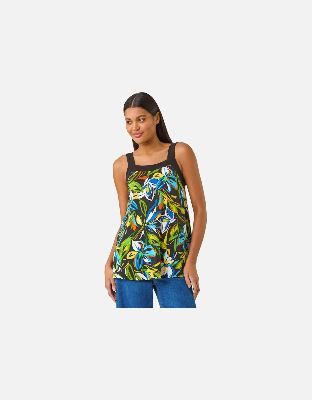 Floral Print Cami Stretch Top, 2 of 1