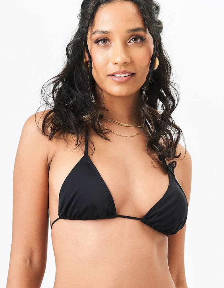 Black Butterfly Detail Triangle Bikini Top