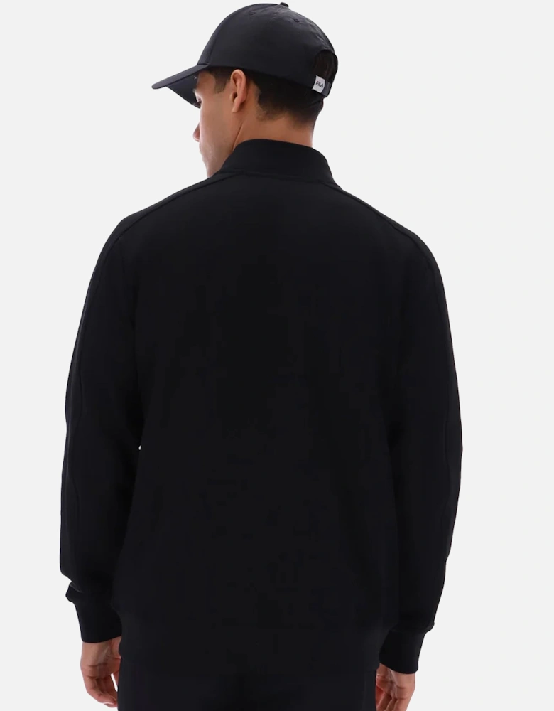 Davey Biker Neck Full Zip Track Top Jacket Black