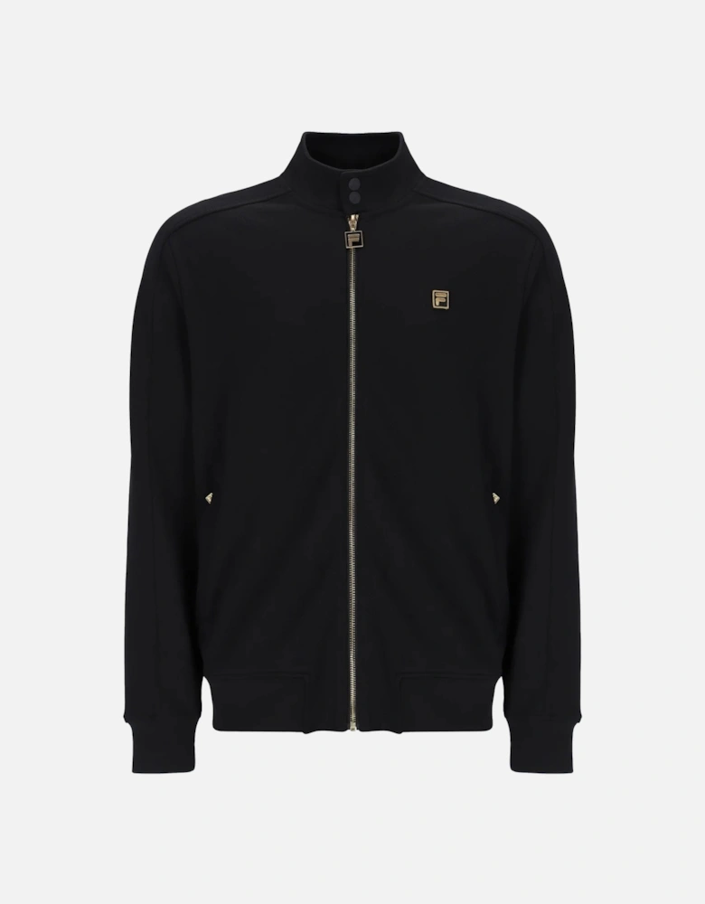 Davey Biker Neck Full Zip Track Top Jacket Black