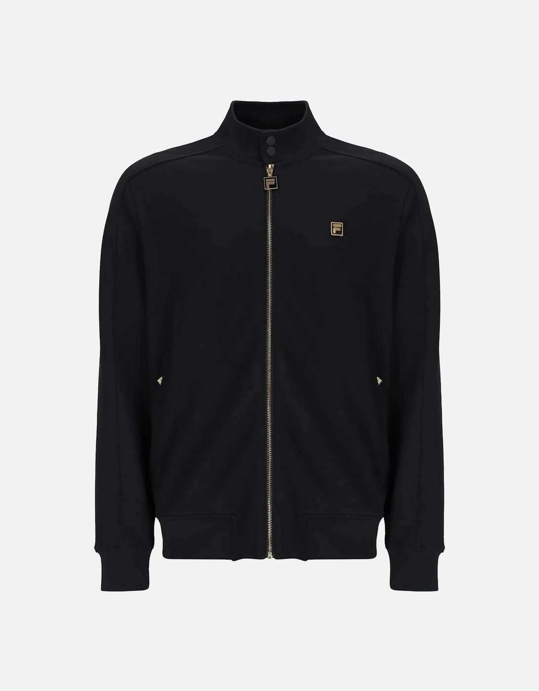 Davey Biker Neck Full Zip Track Top Jacket Black, 5 of 4