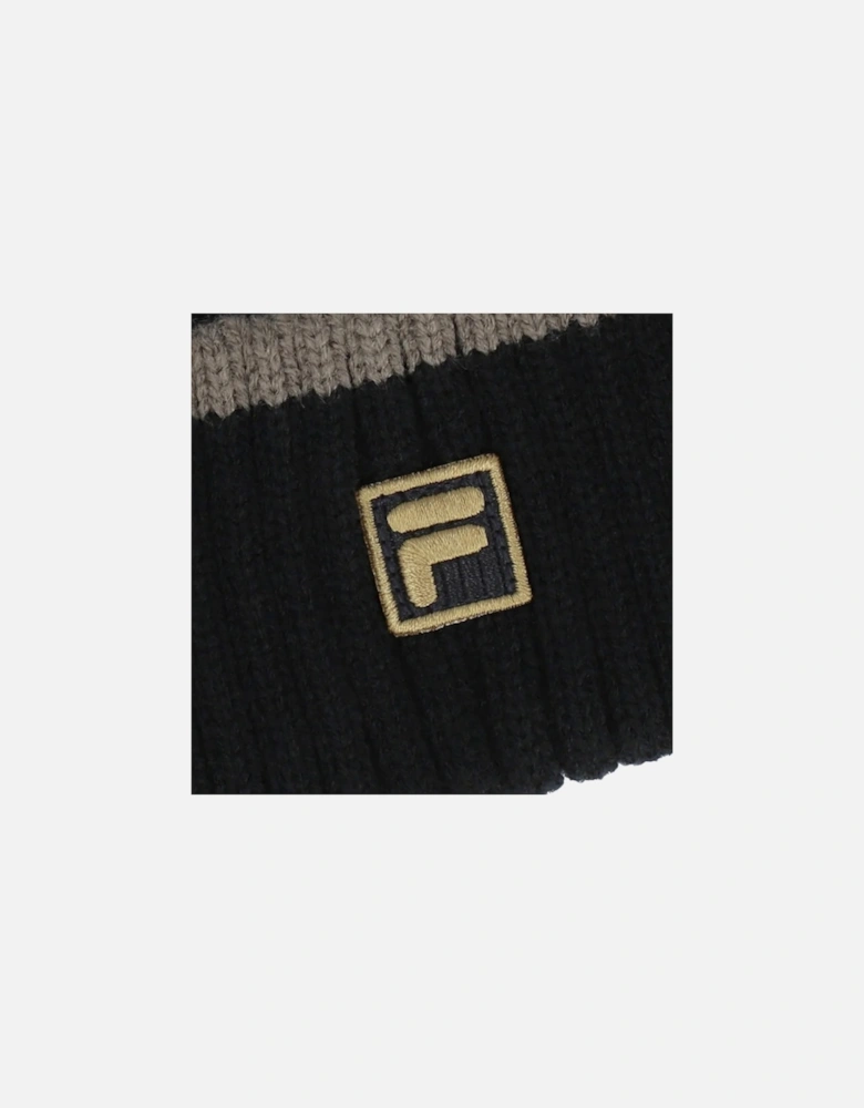 Ellison Rib Knit Beanie Hat Black