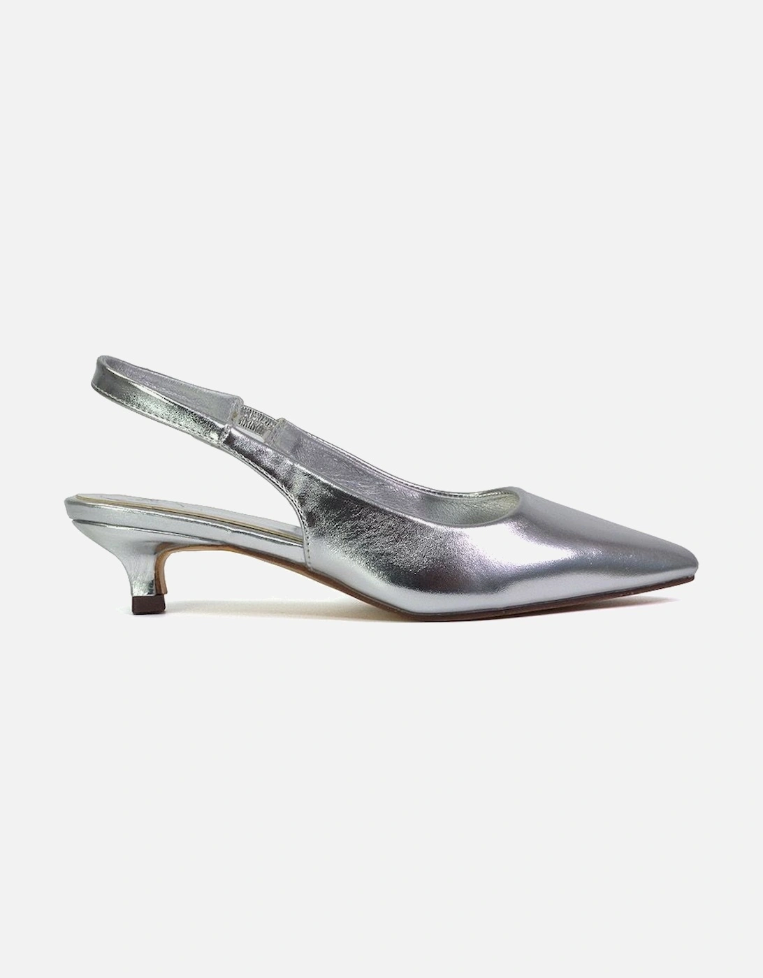'Avalone' Pointed Toe Sling Back Kitten Heel Sandals, 2 of 1