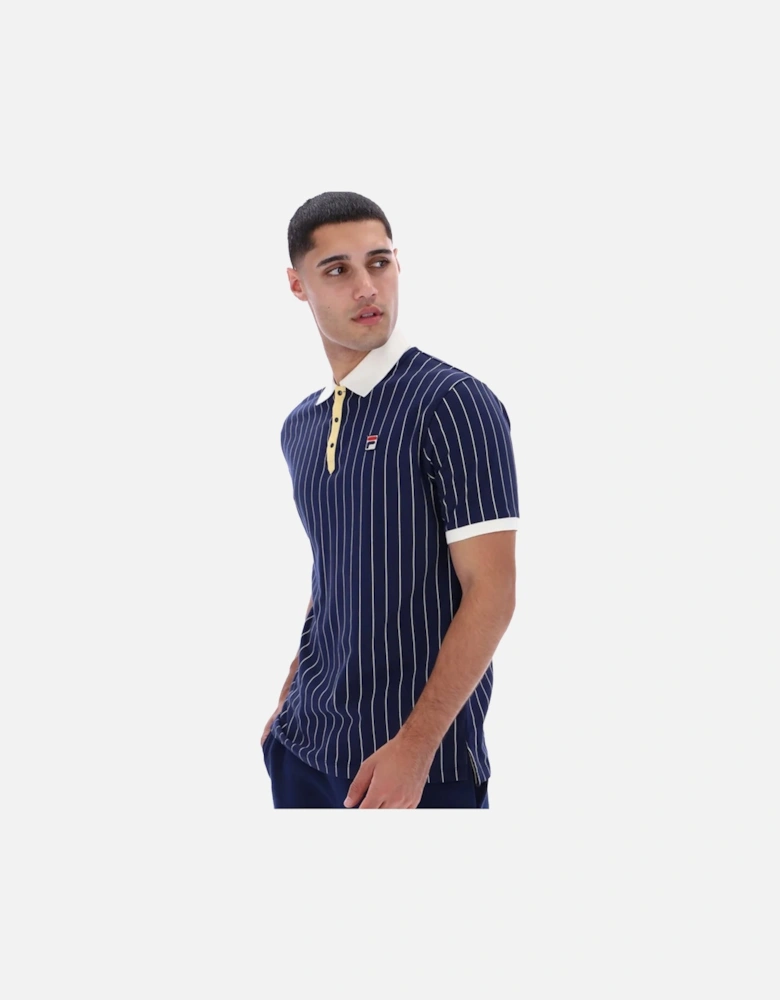BB1 Classic Striped Polo Shirt Navy/Raffia/Gardenia
