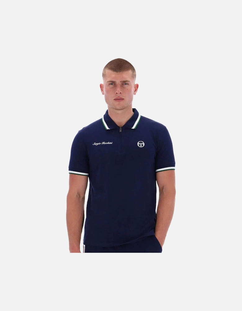 Nanto Half Zip Polo Shirt Maritime Blue