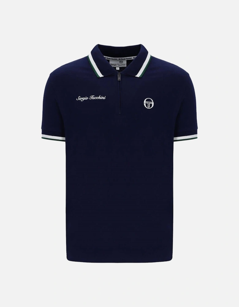 Nanto Half Zip Polo Shirt Maritime Blue