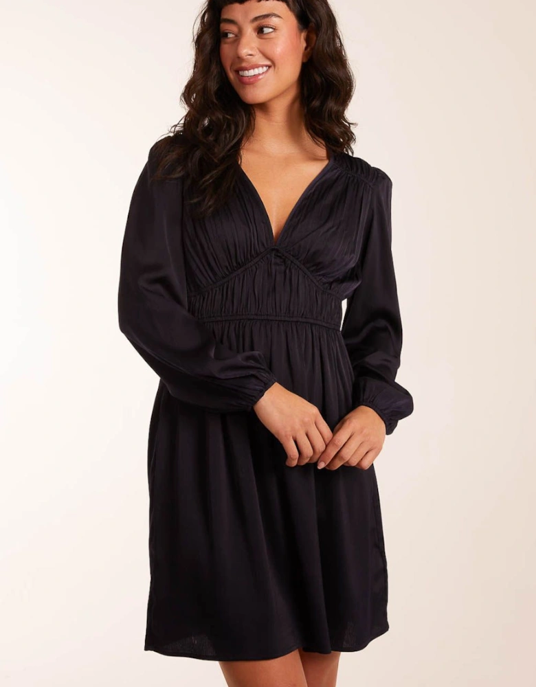 Long Sleeve V Neck Mini Dress
