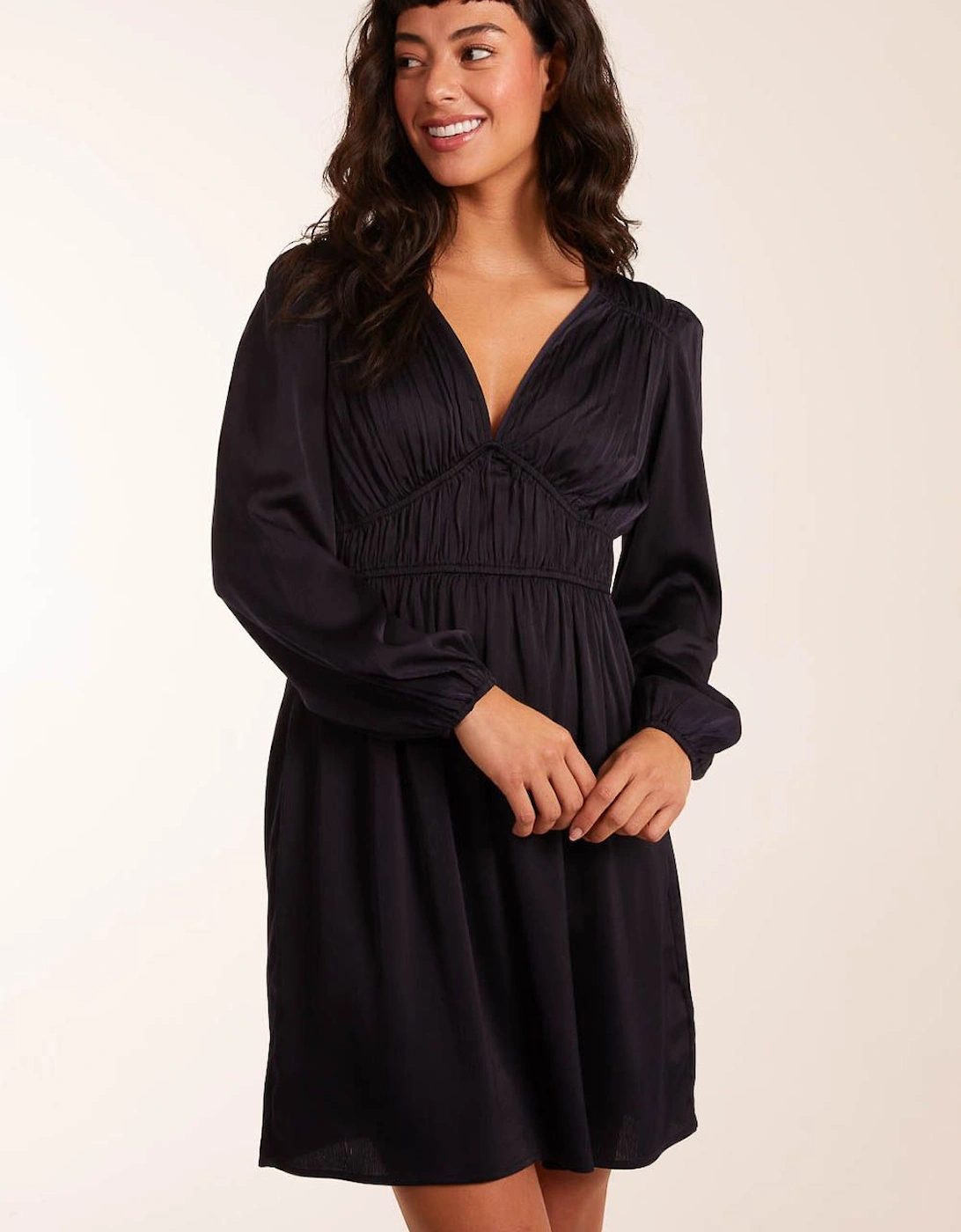 Long Sleeve V Neck Mini Dress, 2 of 1
