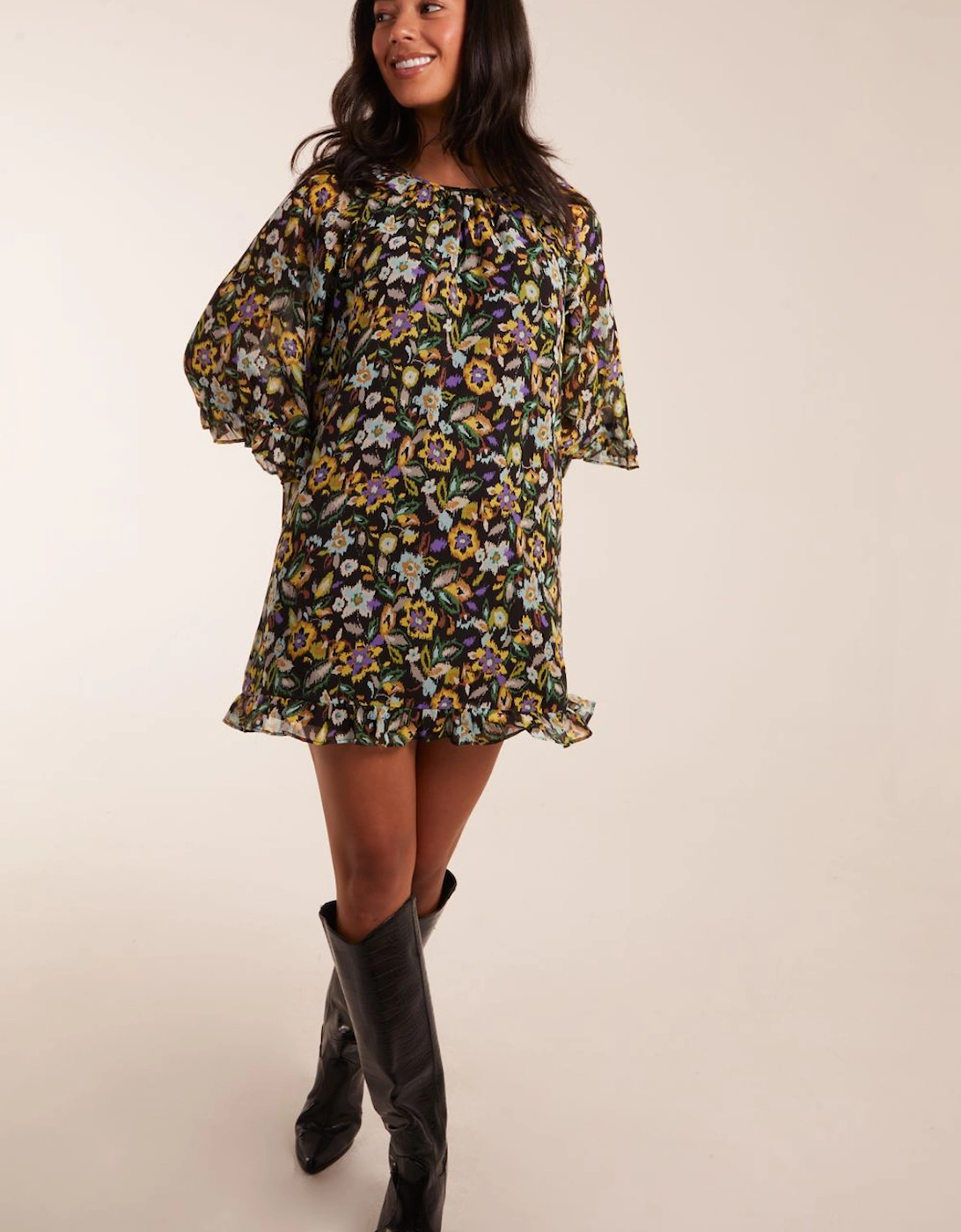 Floral Raglan Sleeve Tunic Dress, 2 of 1