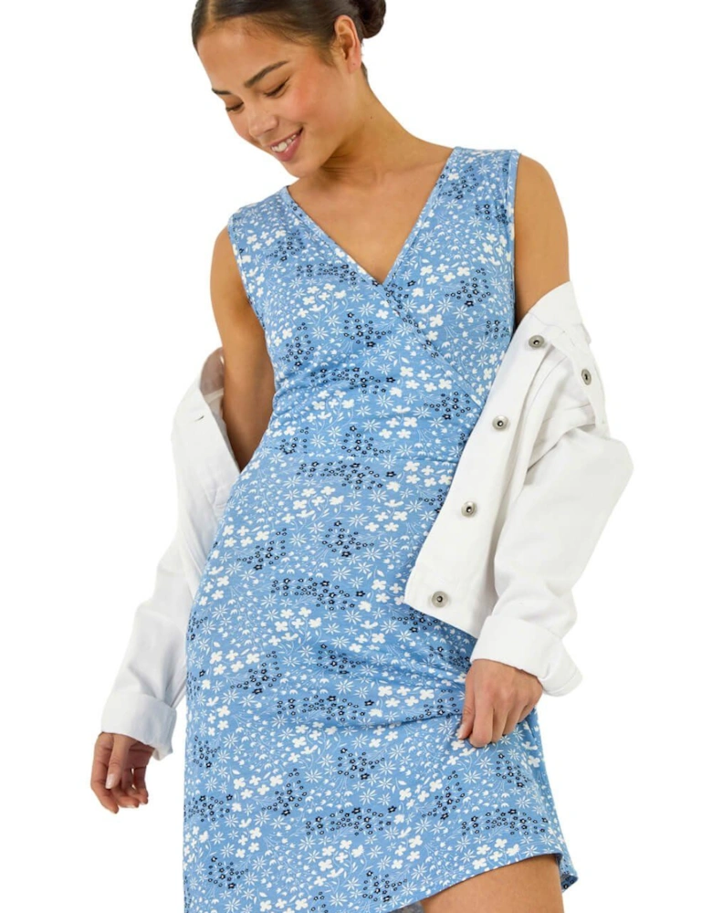 Petite Ditsy Floral Wrap Dress