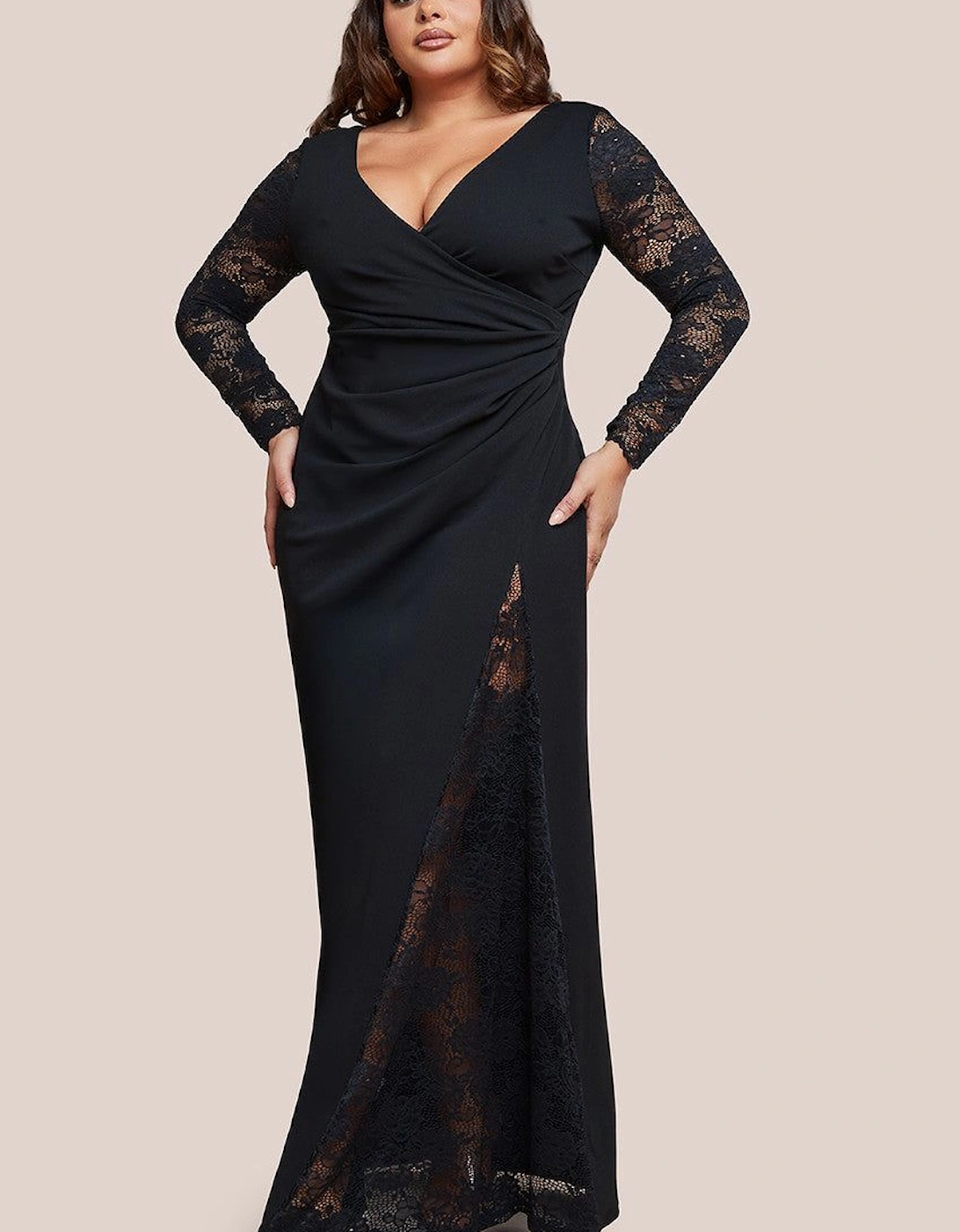 Scuba & Lace Wrap Maxi Dress, 2 of 1