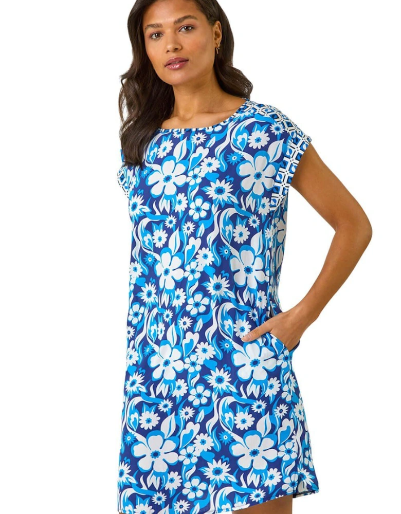 A-Line Floral T-Shirt Dress