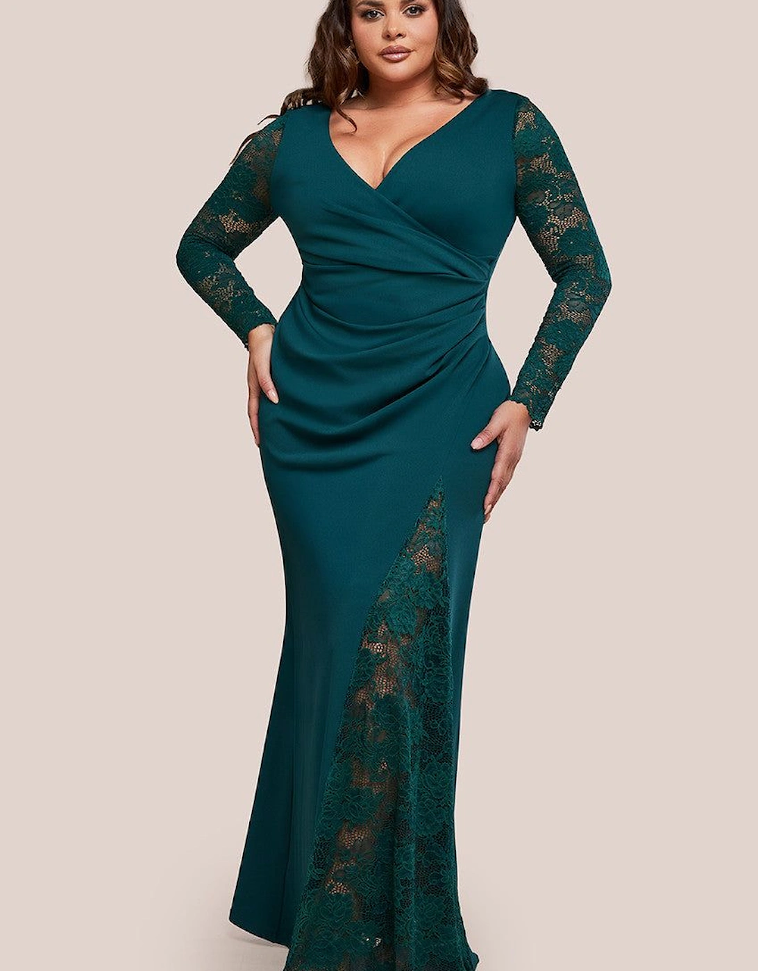 Scuba & Lace Wrap Maxi Dress, 2 of 1