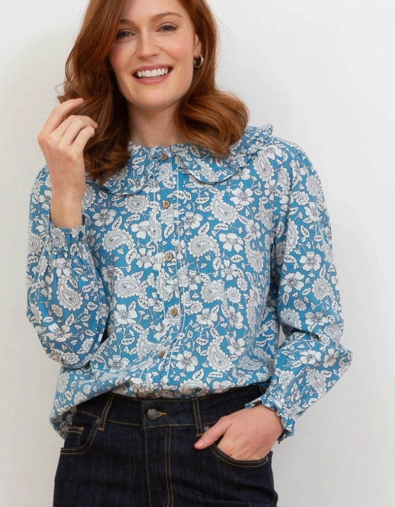 Duntish Organic Cotton Dolly Collar Poplin Blouse