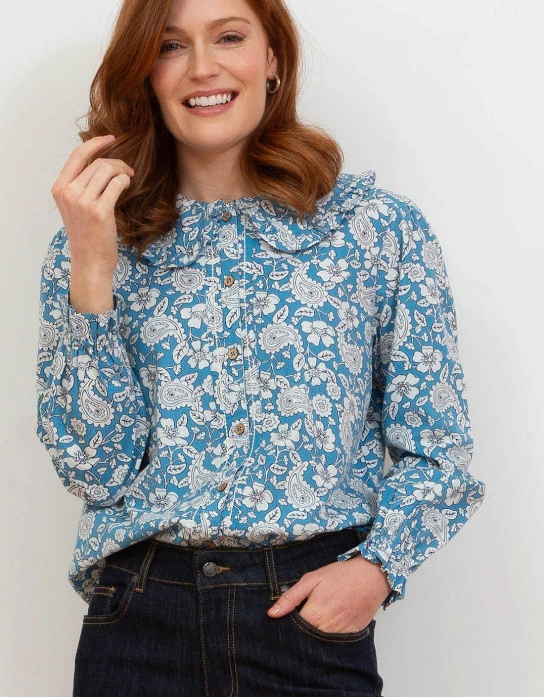 Duntish Organic Cotton Dolly Collar Poplin Blouse, 2 of 1