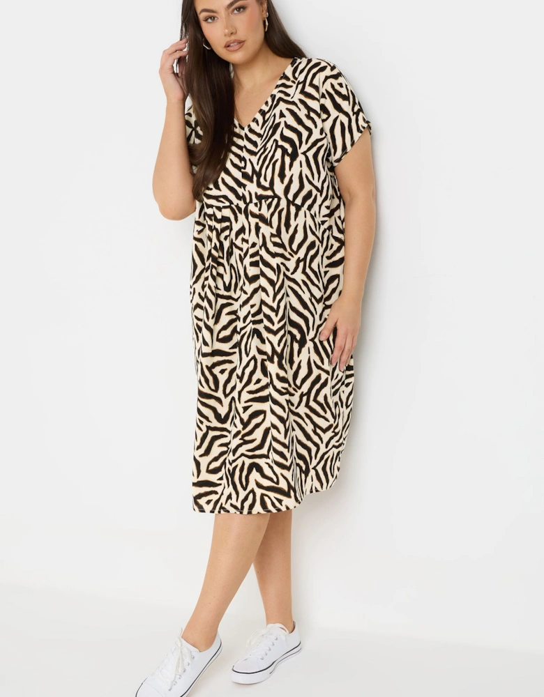 Zebra Pleat Front Dress
