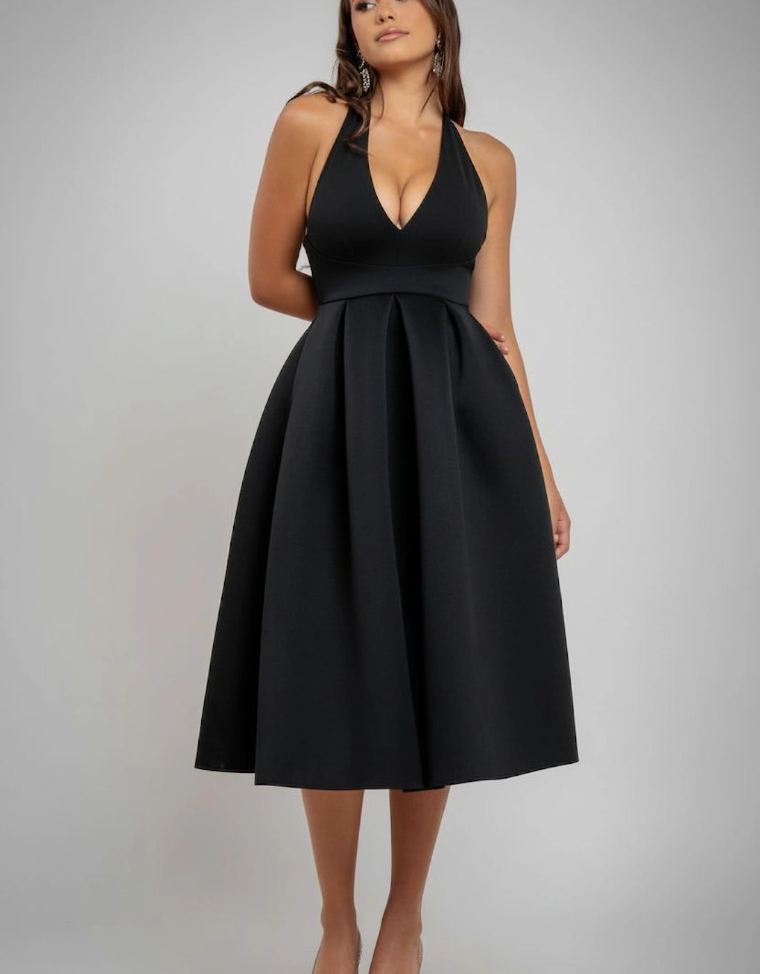 Halter Neck Pleated A Line Midaxi Dress, 2 of 1