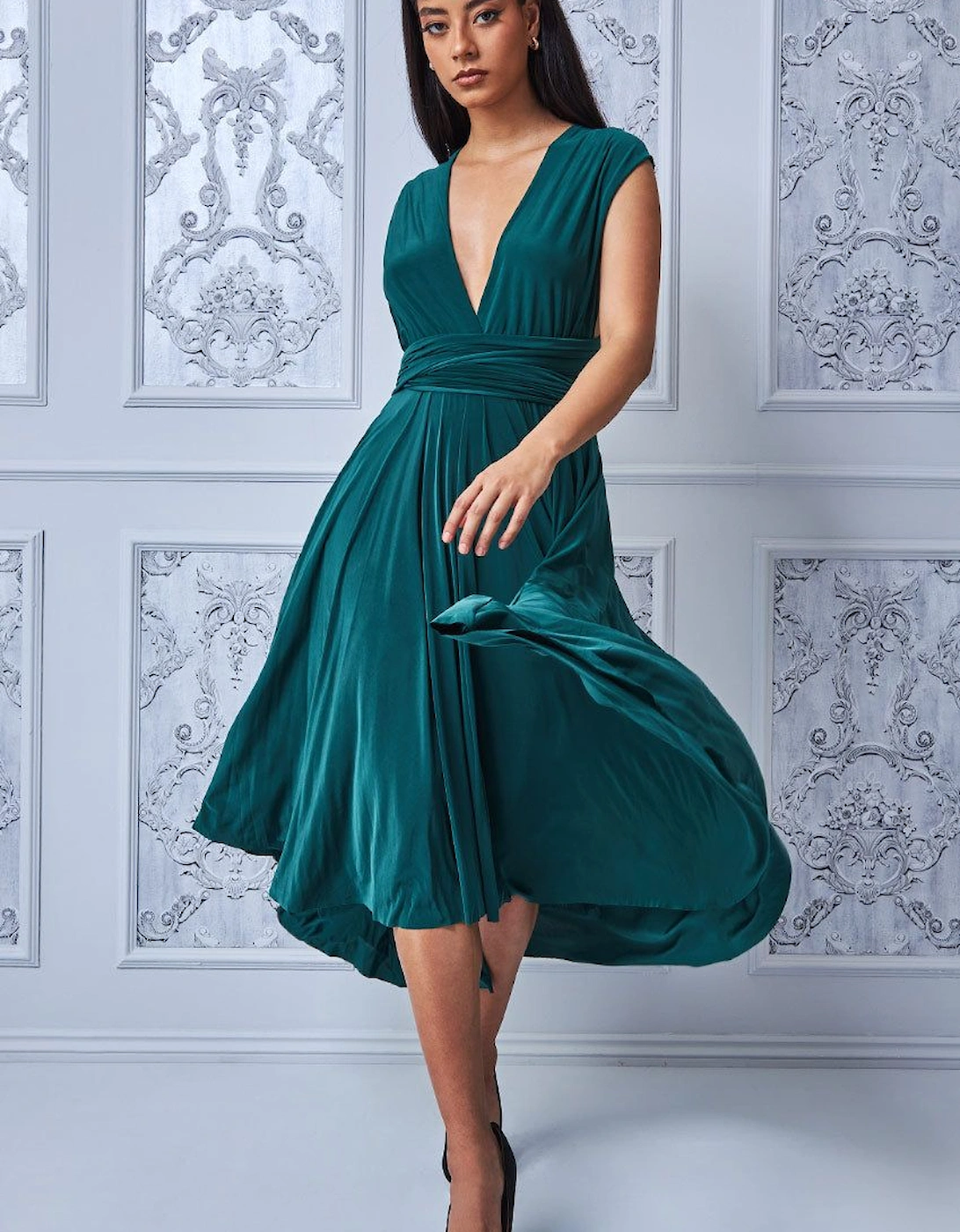 Soft Touch Multi Way Open Back Midi Dress, 2 of 1