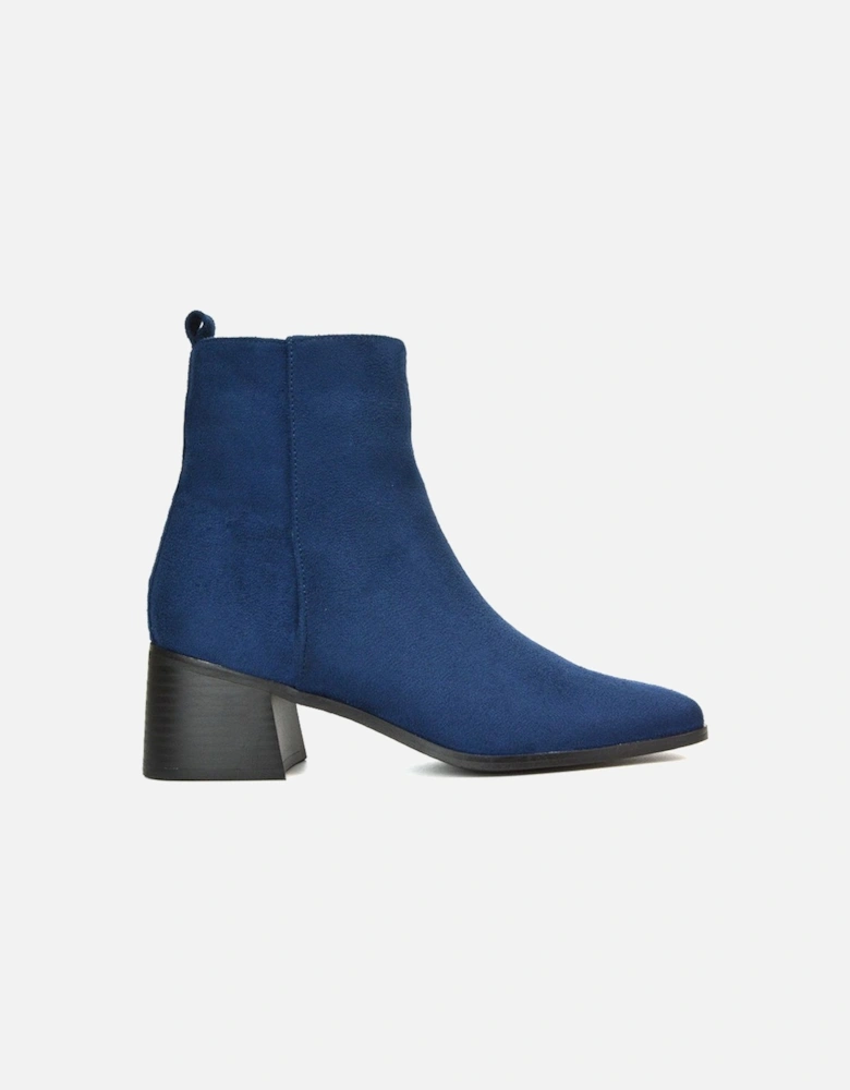 'Angela' Square Toe Low Heel Ankle Booties With Block Heel
