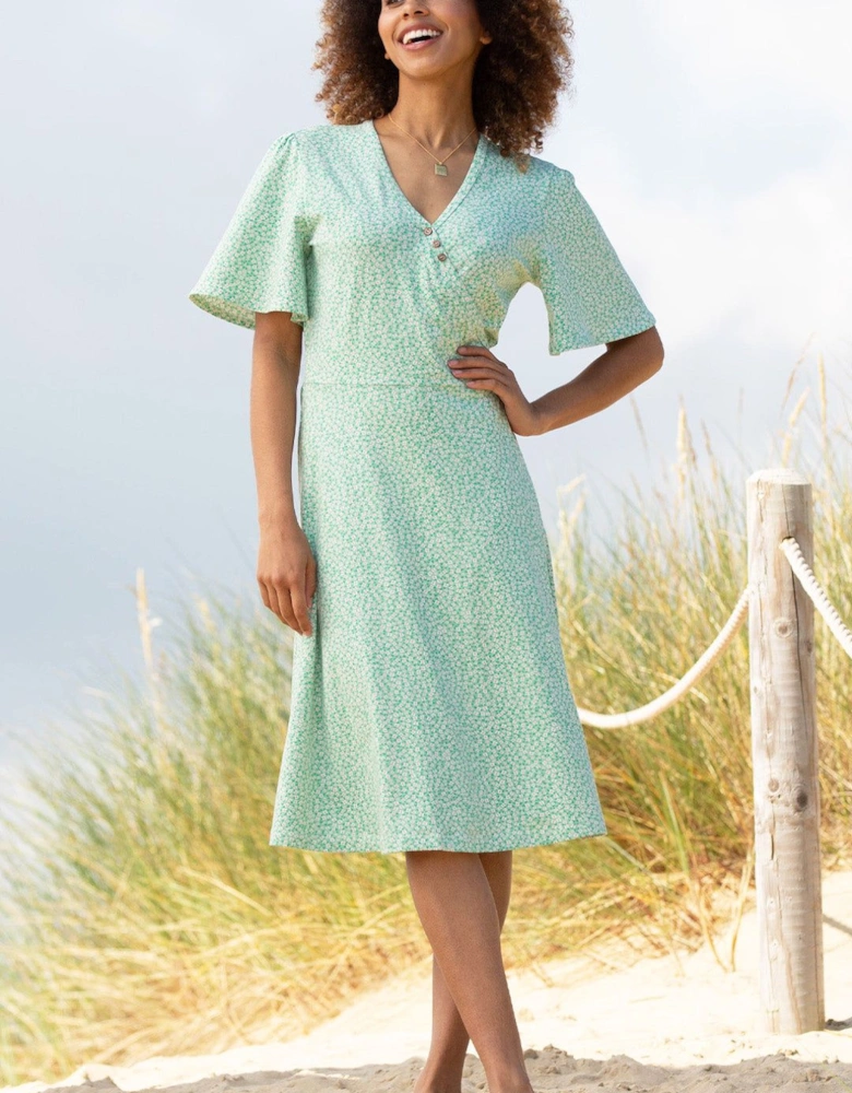 Highcliffe Organic Cotton Jersey Wrap Dress Dinky Ditsy
