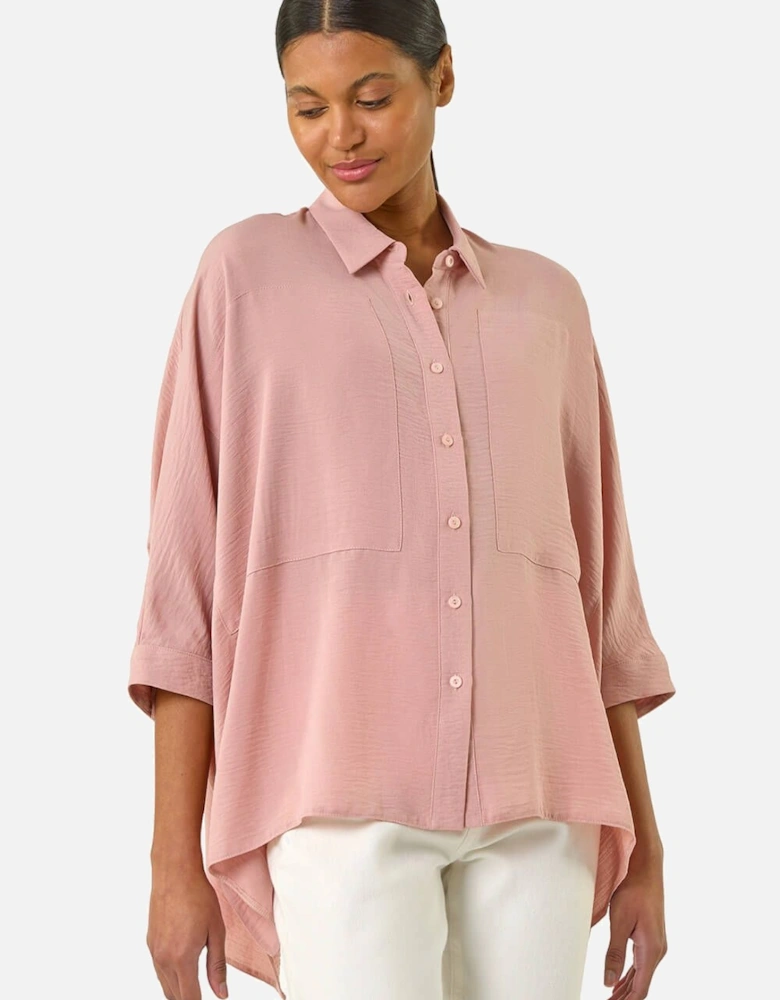 Boxy Relaxed Button Blouse
