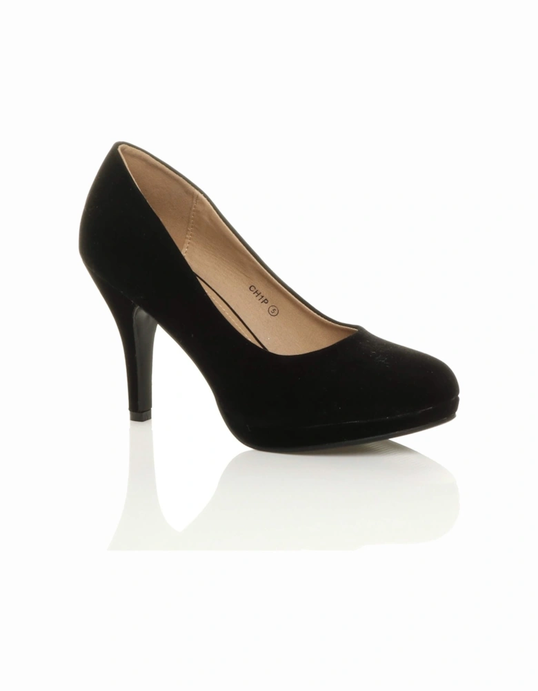High  Heel  Faux Suede Court Shoes