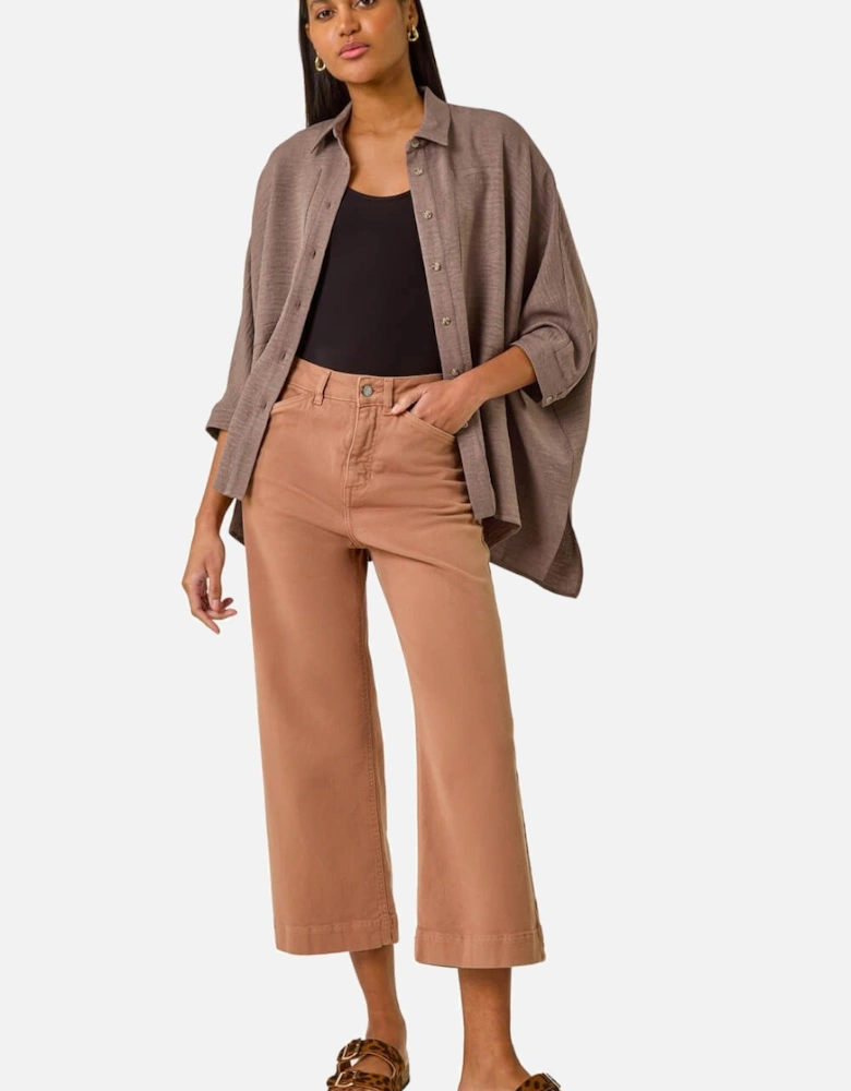Boxy Relaxed Button Blouse