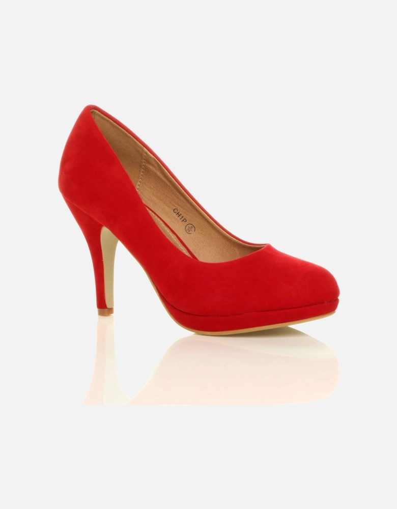 High  Heel  Faux Suede Court Shoes