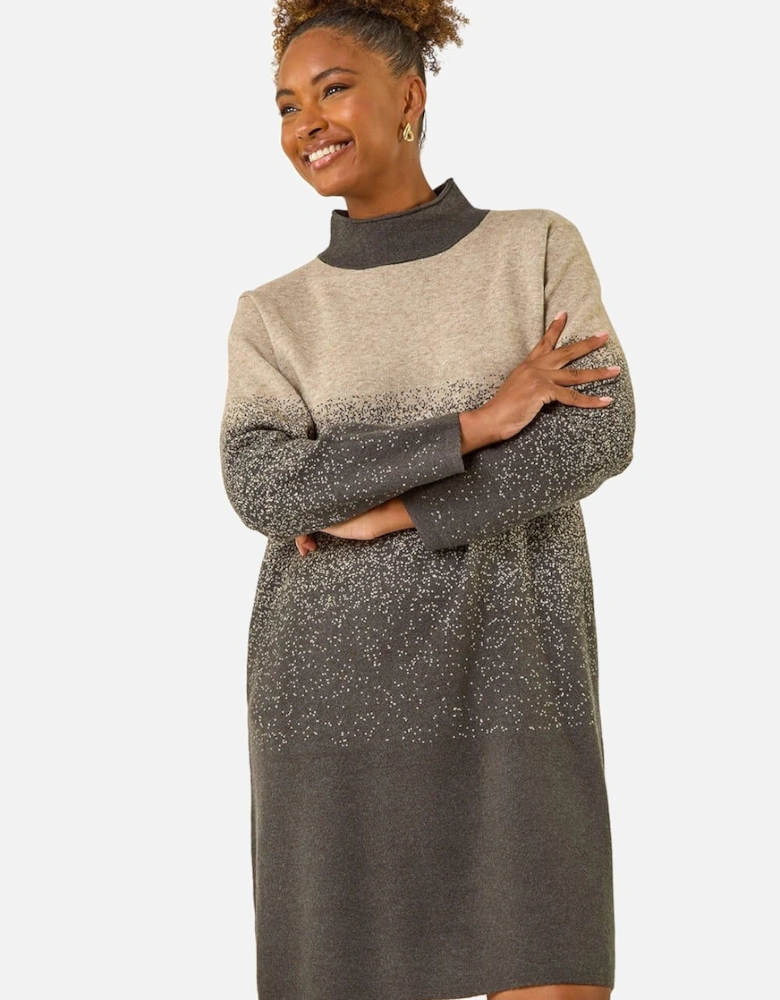 Ombre Speckled Knit Dress