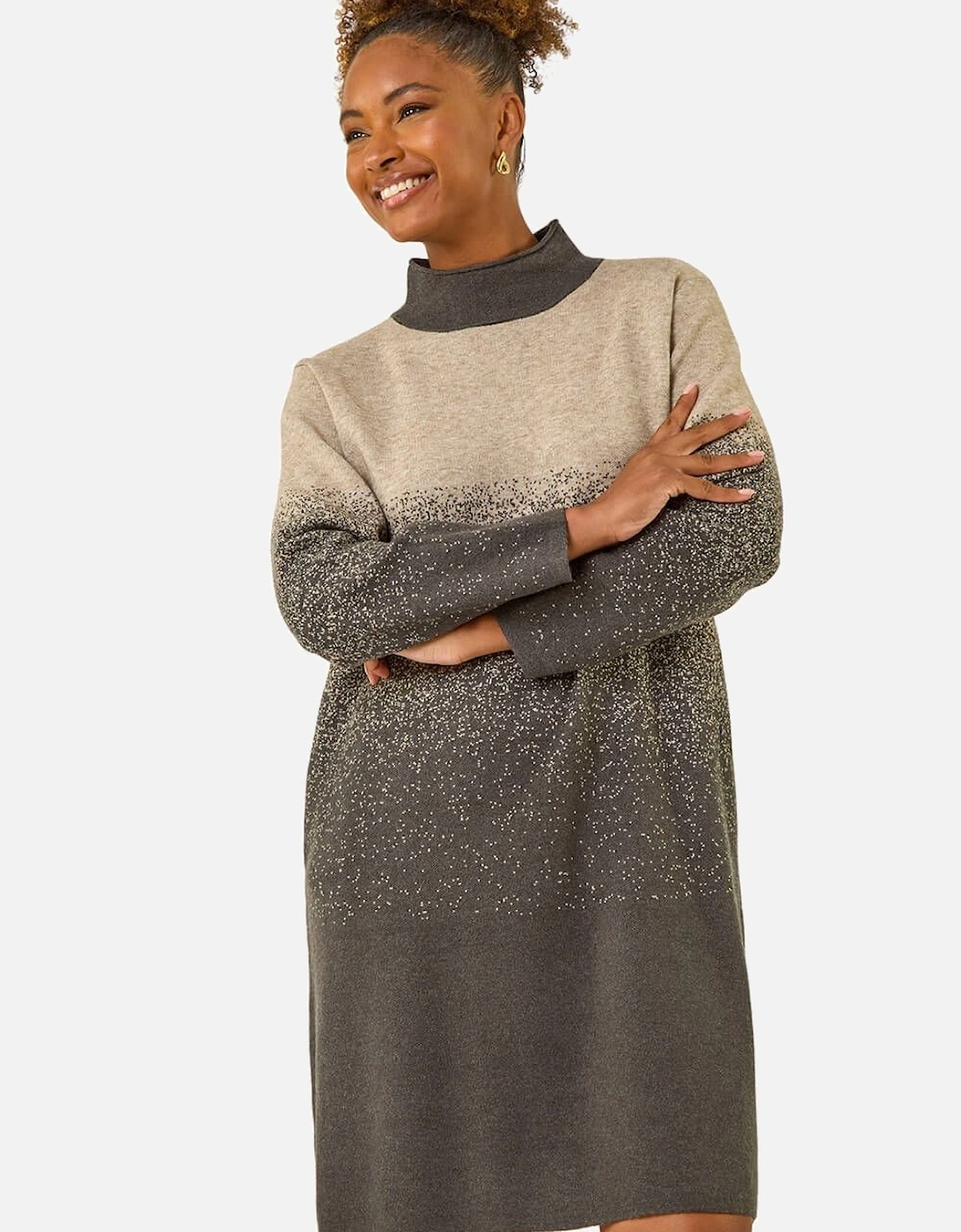 Ombre Speckled Knit Dress, 2 of 1