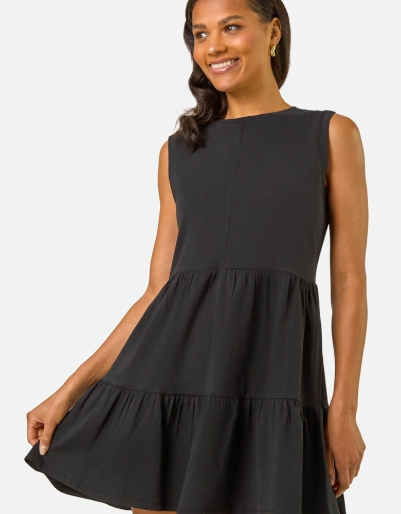 Cotton Tiered Stretch Dress