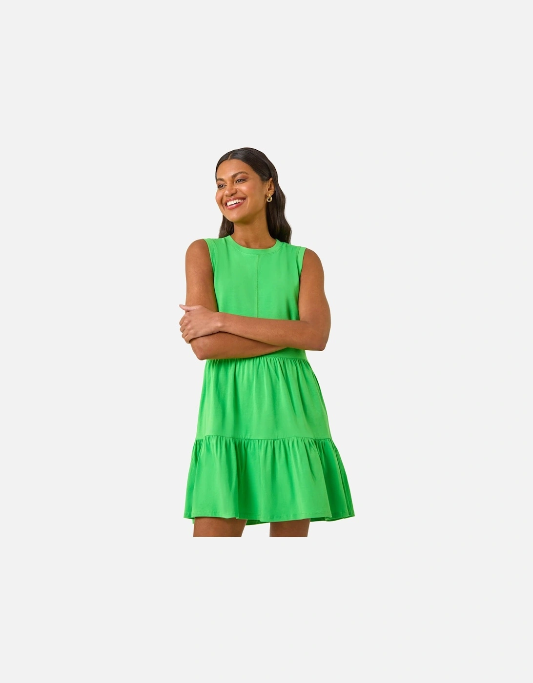 Cotton Tiered Stretch Dress, 2 of 1