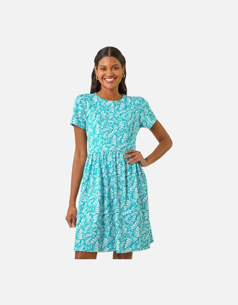 Abstract Print Jersey Dress