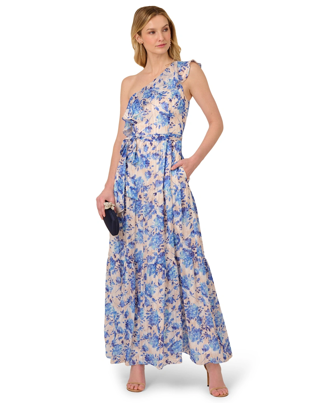 Satin Stripe Ankle Dress, 2 of 1