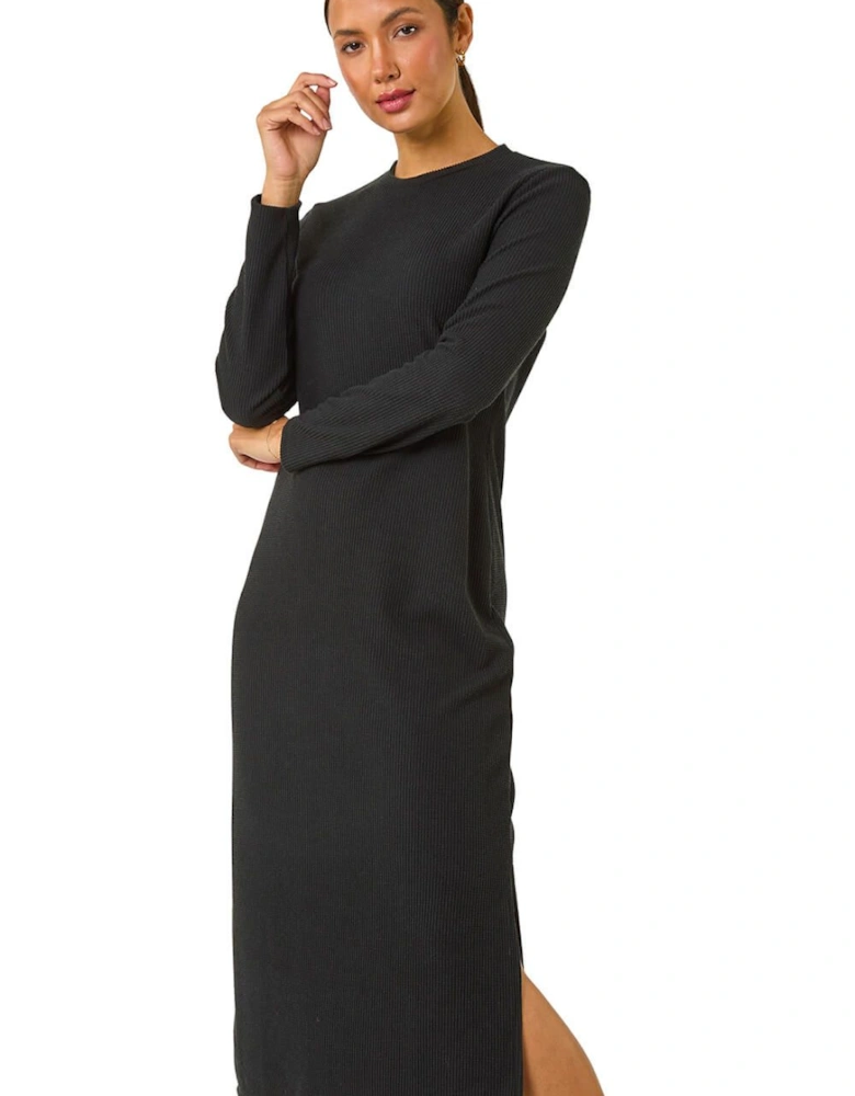 Textured A-Line Knitted Jumper Dress