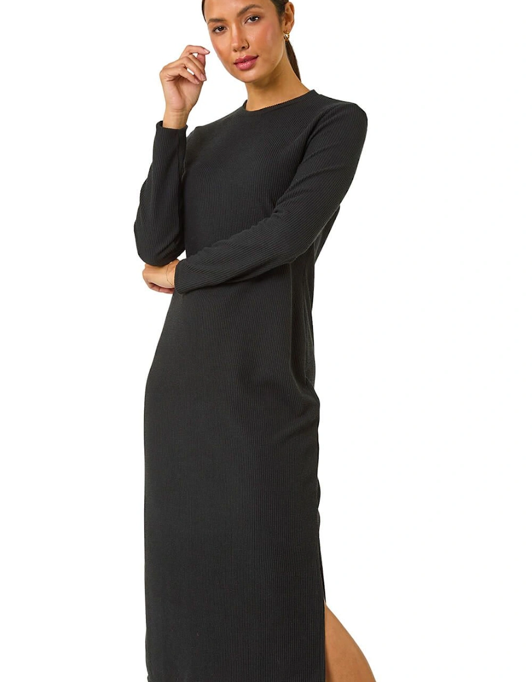 Textured A-Line Knitted Jumper Dress, 2 of 1
