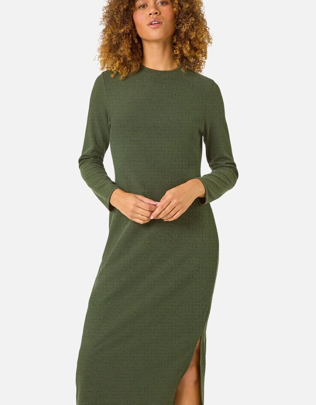 Textured A-Line Knitted Jumper Dress, 2 of 1