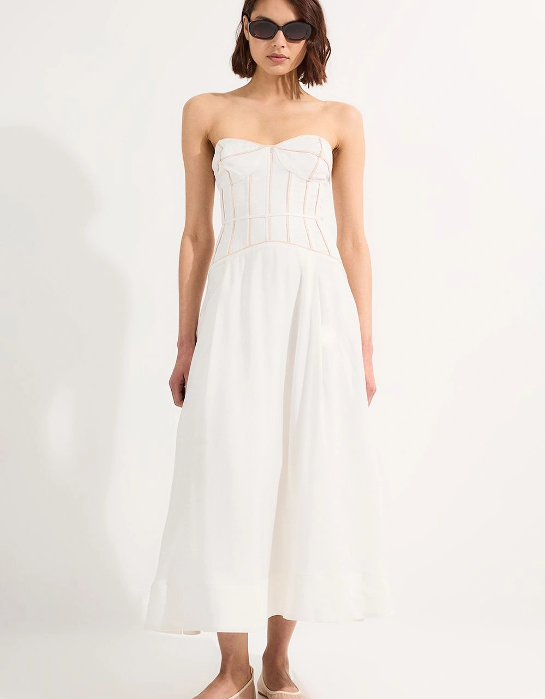 Viscose Linen Corset Prom Dress, 2 of 1