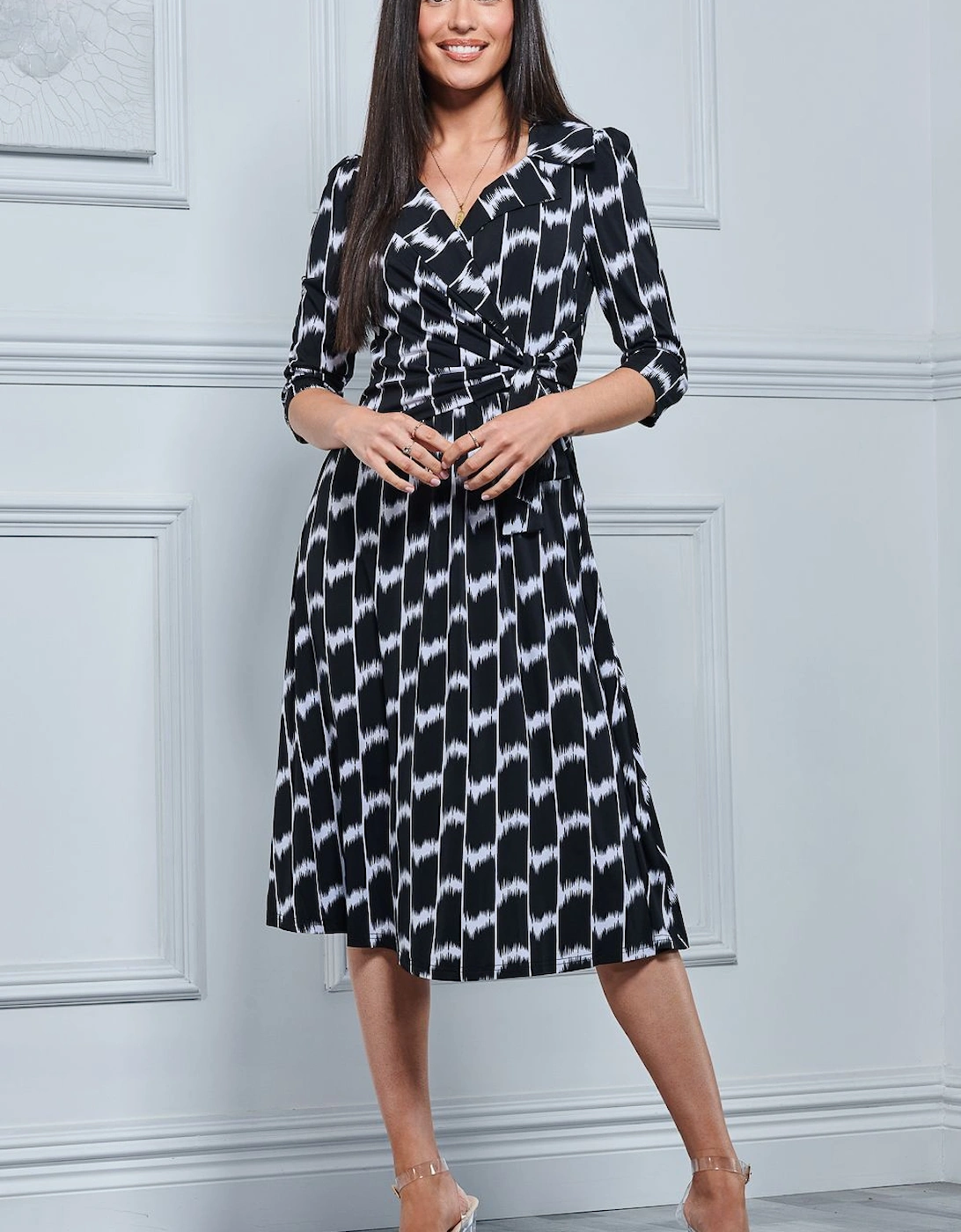 Sylvie Wrap Collar Dress, 2 of 1