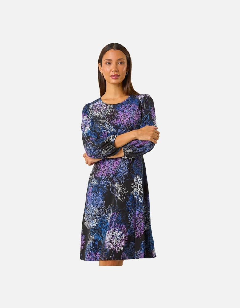 Foliage Print Tea Dress