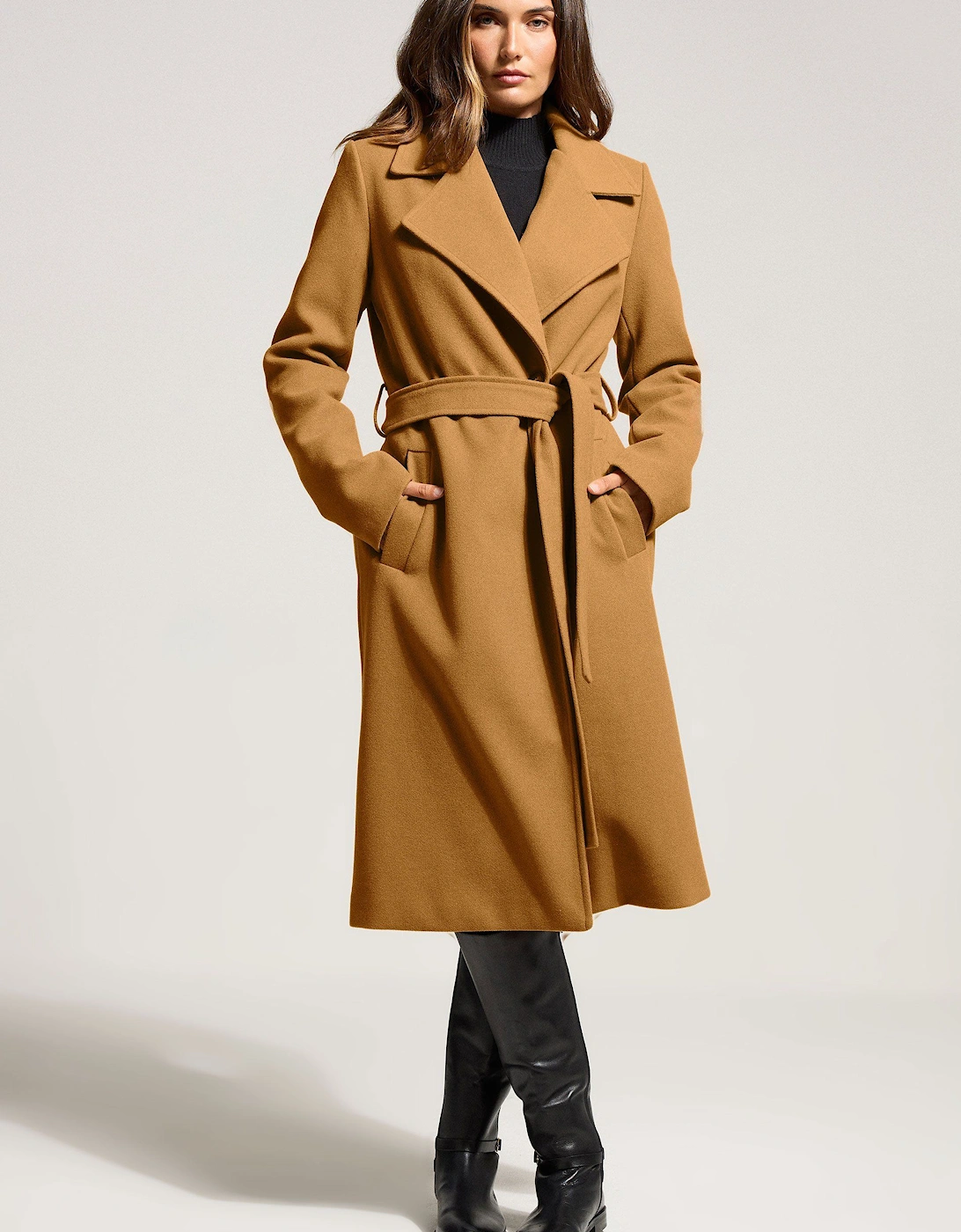 Tall Belted Wrap Midi Coat, 2 of 1